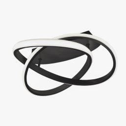 Reality Leuchten LED ceiling lamp Course, matt black, 3,000 K, Ø 45 cm