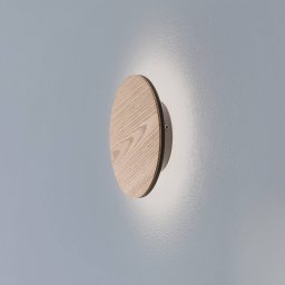 Argon Orios LED wall light, wood, Ø 20 cm, indirect distribution