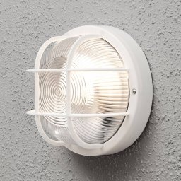 Konstsmide Elmas outdoor wall lamp, round, white