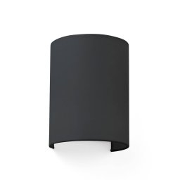 FARO BARCELONA Cotton wall light, curved, 20 x 15 cm, black