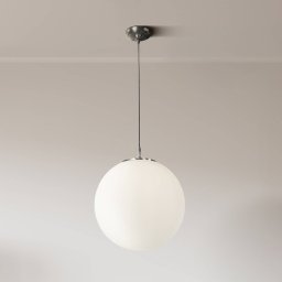 Searchlight Atom pendant light, opal white, glass, Ø 30 cm, E27