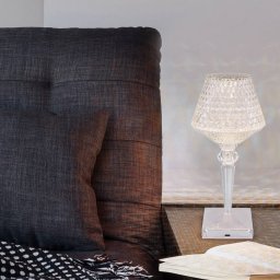 Globo LED table lamp Gixi, clear/crystal effect, CCT