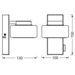 LEDVANCE LED wall light Orbis Flame, 1-bulb, chrome, IP44