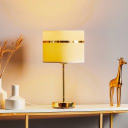 Argon Textile table lamp Long white/grey/brass
