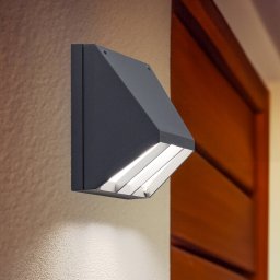 BEGA LED outdoor wall light 22256 K3, DALI, graphite, cast aluminium