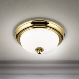 ORION Empire ceiling light, Ø 26.5 cm, gold, frosted opal glass