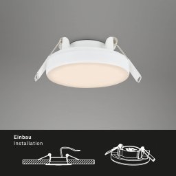 Briloner Plat LED downlight, white, set of 3, 3,000 K