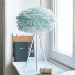 UMAGE Eos mini table lamp light blue, white tripod