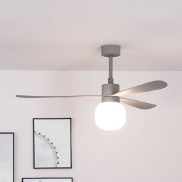 FARO BARCELONA Amelia Ball ceiling fan, LED light, grey
