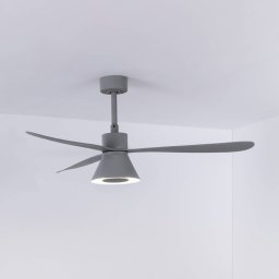 FARO BARCELONA Amelia Cone ceiling fan, LED light, grey