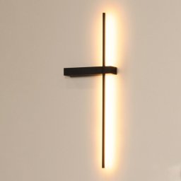 Lucide LED wall light Segin, height 60 cm, 6W, black, aluminium