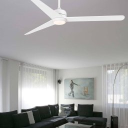 FARO BARCELONA Nu ceiling fan, LED lighting, white