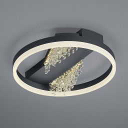HELL LED ceiling light Dunja with crystal look black
