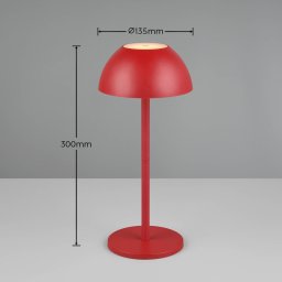 Reality Leuchten Ricardo LED table lamp, red, height 30 cm, plastic