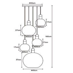 Lucide Julius pendant light, 5-bulb, opal