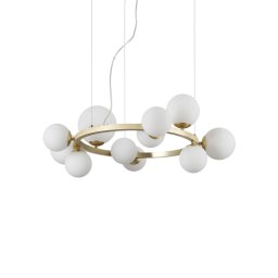 Ideallux Ideal Lux Perlage pendant brass/white 11flg Ø 73 cm