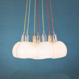 Näve Rainbow Bowl hanging light, white lampshades