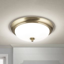 ORION Empire ceiling light, Ø 35.5 cm, brass, frosted opal glass
