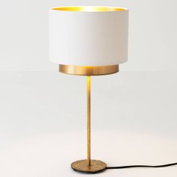 Holländer Table lamp MATTIA, Perla silk white/gold