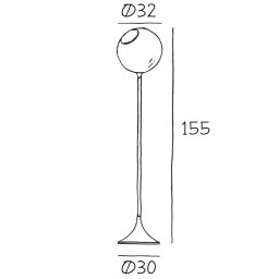 DESIGN BY US Ballroom floor lamp, green, glass, hand-blown, dimmable