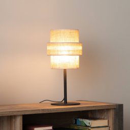 TK Lighting Calisto table lamp, Jute, natural brown, height 38 cm
