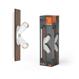 LEDVANCE LED downlight Mercury GU10, 2-bulb, wood/white