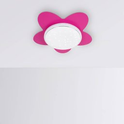Elobra LED ceiling light Flower Starlight, pink