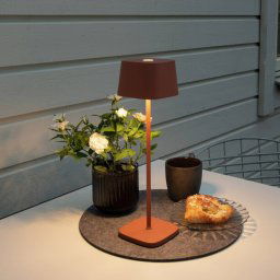Konstsmide Capri LED table lamp for outdoors, terracotta