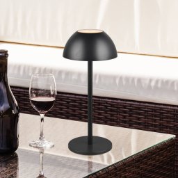 Reality Leuchten Ricardo LED table lamp, black, height 30 cm, plastic