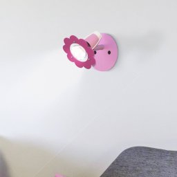 Elobra Flower wall spotlight, pink, one-bulb