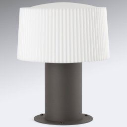FARO BARCELONA Muffin pillar light, fluted lampshade, 25.9 cm