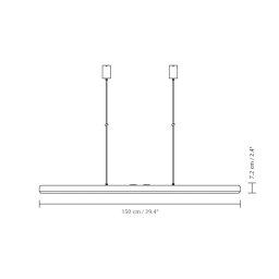 UMAGE LED hanging light Hazel Branch, white/brass, 150 cm