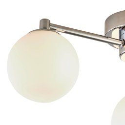 Searchlight Tiberius ceiling light, chrome/frosted, glass, 3-bulb, G9