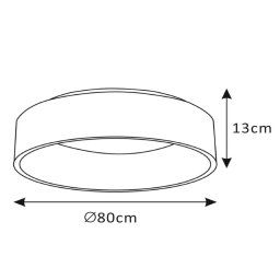 Lucide Talowe LED ceiling light, black, Ø 80 cm