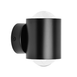 Lindby wall spotlight Jyla, black, 4,200 K, up/down, lens