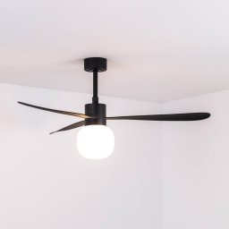 FARO BARCELONA Amelia Ball ceiling fan, LED light, black