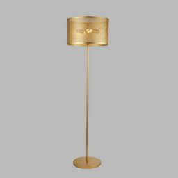 Searchlight Fishnet floor lamp, gold