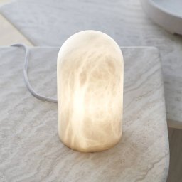 Beacon Lighting Beacon table lamp Panton, alabaster stone white, height 17.5 cm
