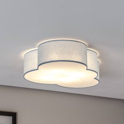 TK Lighting Cloud ceiling light, blue, 63 cm long, textile, cloud, E27