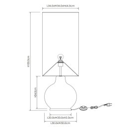 Lucide Esterad floor lamp, black, Ø 34 cm, height 100 cm, glass