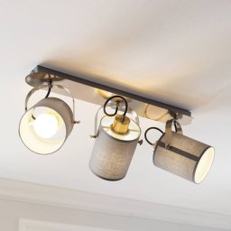 EGLO Ceiling spotlight Villabate and three cloth shades