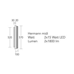 HerzBlut LED wall light Hermann midi, oiled oak, dimmable