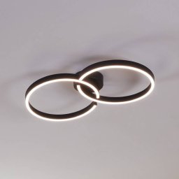 EGLO Armandolo LED ceiling lamp, black, length 67 cm, CCT, RGB
