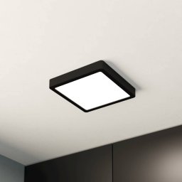 EGLO LED surface-mounted panel Fueva 5 IP20 830 black 21x21cm