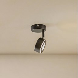 Lindby spotlight Jyla, black, 4,000 K, Ø 8 cm, GX53