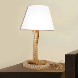 Näve Rope - fabric table lamp with base made of rope
