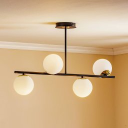 EMIBIG LIGHTING Kiba ceiling lamp, black/gold, 4-bulb