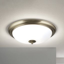 ORION Empire ceiling light, Ø 48 cm, antique brass, frosted opal glass