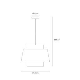 Lucide Tribute pendant light, 1-bulb, Ø 60 cm, textile, beige