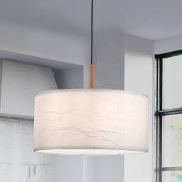 JUST LIGHT. GmbH Green Sofie pendant light, paper shade, 1-bulb